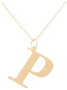 srebrny pozłacany naszyjnik z literką P