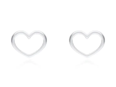 srebrne kolczyki serca