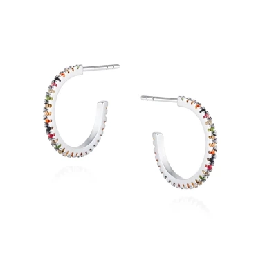 srebrne kolczyki koła z cyrkoniami 15 mm