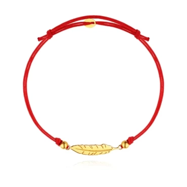 srebrna bransoletka na sznurku pióro