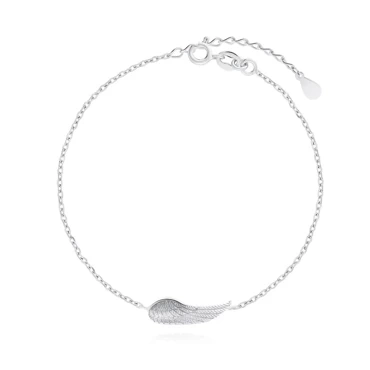 Srebrna bransoletka celebrytka skrzydło
