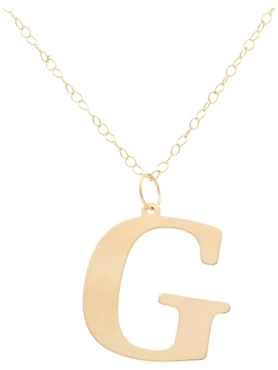 srebrny pozłacany łańcuszek z literą G