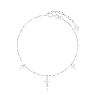 srebrna bransoletka celebrytka krzyżyk