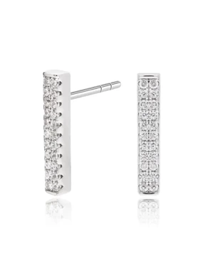 srebrne kolczyki z cyrkoniami paski